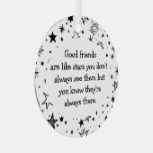 Gute Freunde sind wie Sterne Zitat Ornament Aus Metall (Vorderseite Rechts)