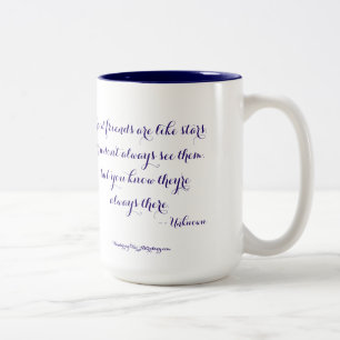 Gute Freunde sind wie Sterne… Zweifarbige Tasse