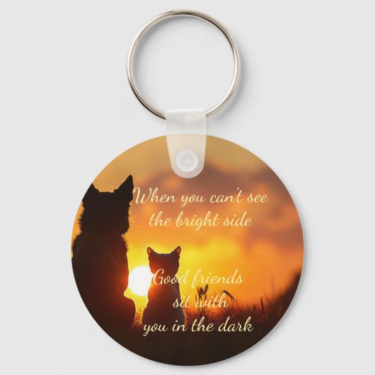 Gute Freunde sitzen mit dir im Dunklen Individuell Schlüsselanhänger (Vorderseite)