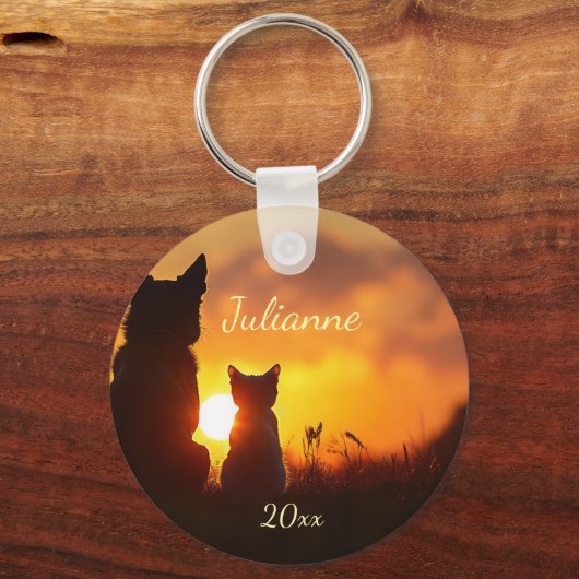 Gute Freunde sitzen mit dir im Dunklen Individuell Schlüsselanhänger (Rückseite)