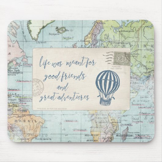 Gute Freunde und großes Abenteuer-Zitat Mousepad (Vorne)