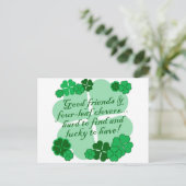 Gute Freunde und Kleeblätter Postkarte (Stehend Vorderseite)