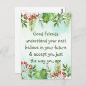 Gute Freunde verstehen Inspiration Postkarte (Vorne/Hinten)