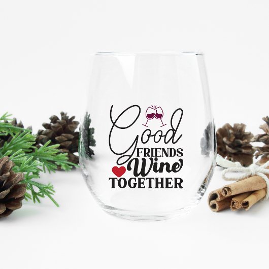 Gute Freunde Wein Gemeinsam Stemless Glass Weinglas Ohne Stiel