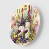 Gute Freunde Wein zusammen Große Wanduhr (Winkel)