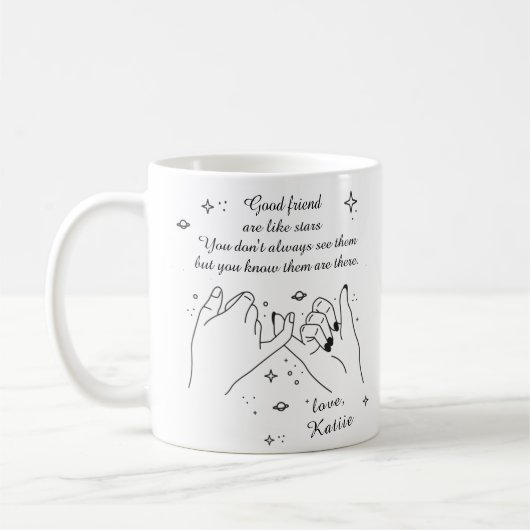 Gute Freunde wie Star Personal Best Friends Tasse (Links)