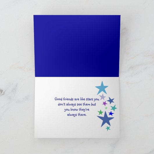 Gute Freunde wie Sterne immer da zitieren Karte (Innenseite)