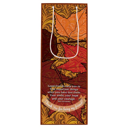 Gute Freunde zitieren Geschenktüte Für Weinflaschen (Vorderseite)