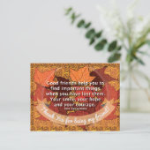 Gute Freunde zitieren Postkarte (Stehend Vorderseite)
