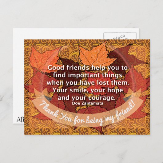 Gute Freunde zitieren Postkarte (Vorne/Hinten)