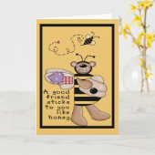 Gute Freundin, Honey Bear Karte (Gelbe Blume)