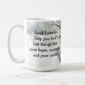 Gute Freundschaften Zitat Niedliche Vogelkunst Kaffeetasse (Links)