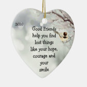 Gute Freundschaften Zitat Niedliche Vogelkunst Keramik Ornament (Rechts)