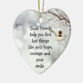 Gute Freundschaften Zitat Niedliche Vogelkunst Keramik Ornament (Links)