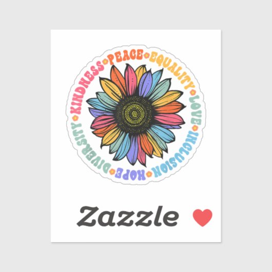 Güte Frieden Gleichheit Liebe Hoffnung Diversity M Aufkleber (Blatt)