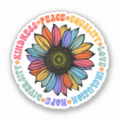 Güte Frieden Gleichheit Liebe Hoffnung Diversity M Aufkleber (Vorderseite)