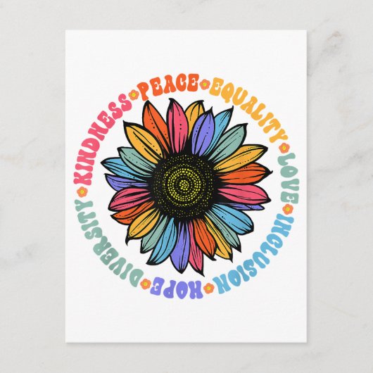 Güte Frieden Gleichheit Liebe Hoffnung Diversity M Begleitkarte (Vorderseite)