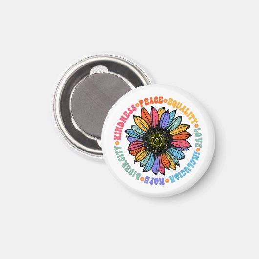 Güte Frieden Gleichheit Liebe Hoffnung Diversity M Magnet (Vorderseite/Rückseite)