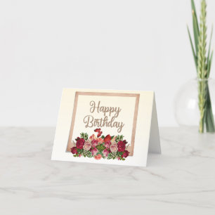 Gute Geburtstagsgeschenke Vintage Rose, Lily of th Dankeskarte