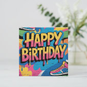 Gute Geburtstagsgrauen mit Sneakers Feiertagskarte (Stehend Vorderseite)