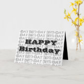 Gute Geburtstagskarte. Schwarz-Weiß-Geometrie Karte (Gelbe Blume)