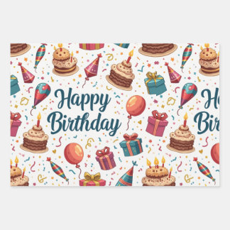 Gute Geburtstagskopfblätter mit Balloons Geschenkpapier Set