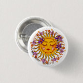 Gute Gedanken denken - Sonne und Blume positiv Button (Vorne & Hinten)