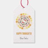 Gute Gedanken mit Aquarellkacheln Geschenkanhänger (Vorderseite)