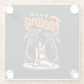 Gute Gefühl Surfer Girl Glasuntersetzer (Rückseite)