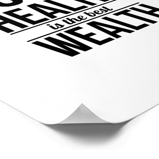 gute gesundheitsinspirierende Zitat schwarze Typog Poster (Ecke)