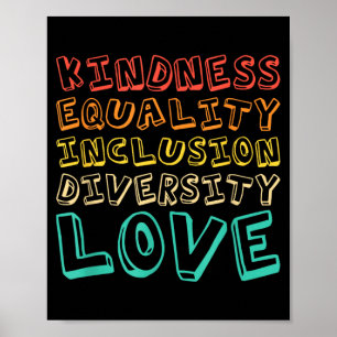 Güte Gleichheit Inklusion Vielfalt Liebe Lehrer Poster