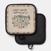 Güte Gottes gesteppter floraler Musik Topflappen (Vorderseite/Rückseite)
