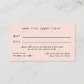 Gute Haare einfache Logo nächste Ernennung Visitenkarte (Rückseite)