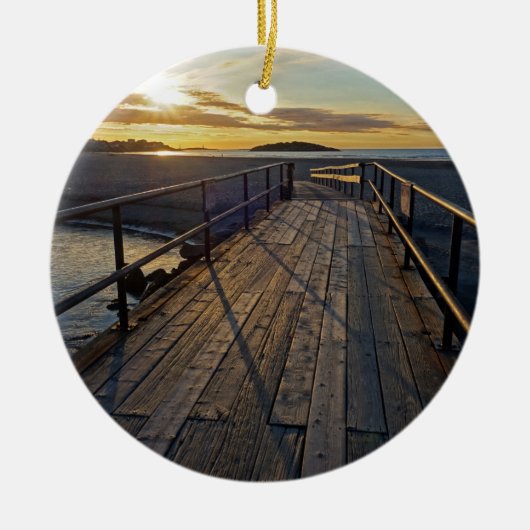 Gute Hafen-Strand-Weihnachtsverzierung Keramik Ornament (Vorne)