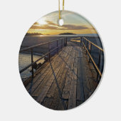 Gute Hafen-Strand-Weihnachtsverzierung Keramik Ornament (Links)