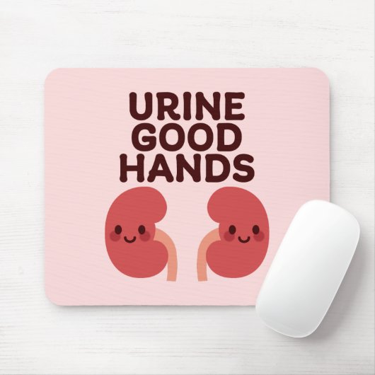 Gute Hände im Urin - Niedlich lächelndes Nierendes Mousepad (Mit Mouse)