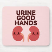 Gute Hände im Urin - Niedlich lächelndes Nierendes Mousepad (Vorne)