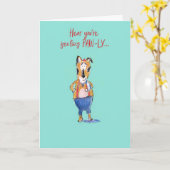 Gute Heilung bald Niedliche Hundekarte Karte (Gelbe Blume)