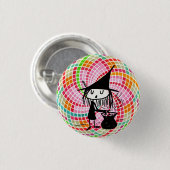 gute Hexe mit heiligem Geometrieknopf Button (Vorne & Hinten)