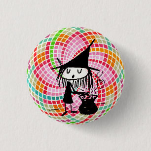 gute Hexe mit heiligem Geometrieknopf Button