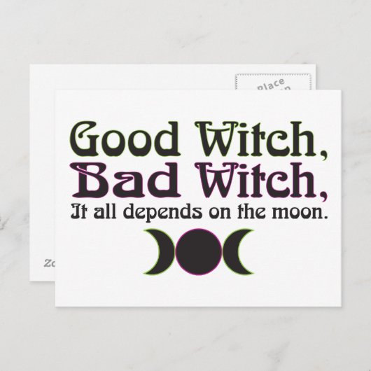 "Gute Hexe, schlechte Hexe..." Postkarten (Vorne/Hinten)