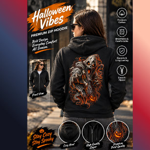 Gute Hexe Vintage Schwarze Schrift Damen Halloween Hoodie