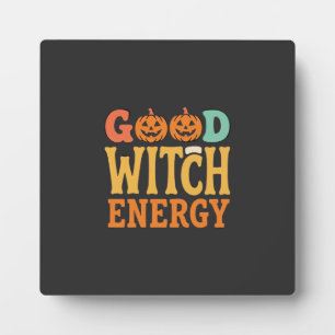 Gute Hexen Energie Halloween Kürbis Design_1 Fotoplatte