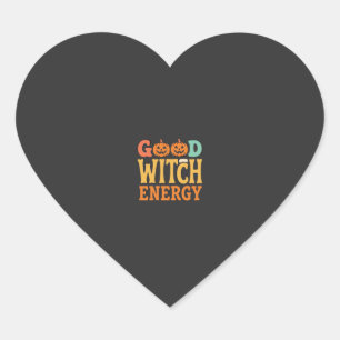 Gute Hexen Energie Halloween Kürbis Design_1 Herz-Aufkleber