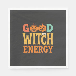 Gute Hexen Energie Halloween Kürbis Design_1 Serviette