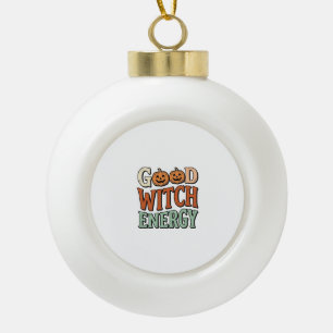 Gute Hexen Energie Vintage Halloween Vektor Design Keramik Kugel-Ornament