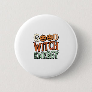 Gute Hexenenergie Vintage Halloween Vektor Design_ Button