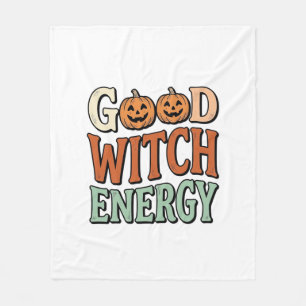 Gute Hexenenergie Vintage Halloween Vektor Design_ Fleecedecke