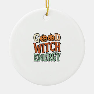 Gute Hexenenergie Vintage Halloween Vektor Design_ Keramik Ornament