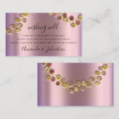 Gute Hochzeitsgeschenke Gold Kranz Lila Rose Visitenkarte (Vorne/Hinten)